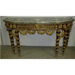 Inlaid Marble Top Console Hall Foyer Table #1497121