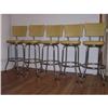 Image 1 : Set of 5 Super Vintage Yellow Swivel Stools #1497216