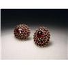 Image 1 : Unique Estate 14K Gold Filigree Garnet Earrings#1497413