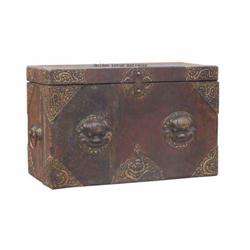 Rare Vintage Chinese Double FuDog Heads Trunk  #1497667