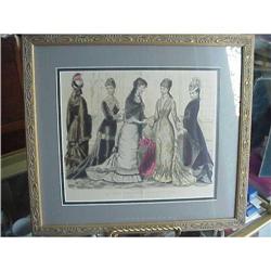 GORGEOUS ORIGINAL 1870s FASHION ENGRAVING #1497678