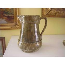 ANTIQUE STONEWARE SPLATTER PITCHER #1497680