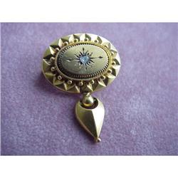 ETRUSCAN GOLD & DIAMOND VICTORIAN BROOCH #1497682
