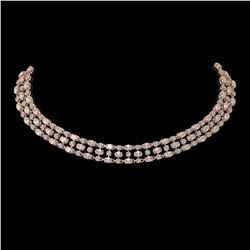 26.75 ctw Morganite & Diamond Necklace 10K Rose Gold - REF-527H3R