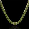 Image 2 : 100 ctw Green Tourmaline & Diamond Micro Necklace 14k Yellow Gold - REF-1072N8F