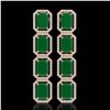 Image 1 : 20.59 ctw Emerald & Diamond Micro Pave Halo Earrings 10k Rose Gold - REF-248H2R