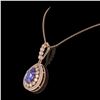Image 3 : 4.47 ctw Tanzanite & Diamond Victorian Necklace 14K Rose Gold - REF-245Y5X