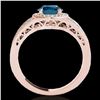 Image 2 : 1.5 ctw SI Certified Fancy Blue Diamond Solitaire Halo Ring 10k Rose Gold - REF-135W2H