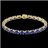 Image 2 : 29 ctw Sapphire Eternity Designer Bracelet 14k Yellow Gold - REF-137N5F