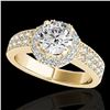 Image 1 : 1.4 ctw Certified Diamond Solitaire Halo Ring 10k Yellow Gold - REF-204R5K