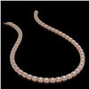Image 2 : 21.12 ctw Emerald Cut Diamond Micro Pave Necklace 18K Rose Gold - REF-2509G6W