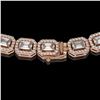 Image 3 : 21.12 ctw Emerald Cut Diamond Micro Pave Necklace 18K Rose Gold - REF-2509G6W