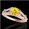 Image 1 : 1.25 ctw Certified SI Intense Yellow Diamond Antique Ring 10k Rose Gold - REF-184R3K
