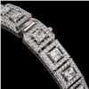 Image 3 : 10.8 ctw Princess Cut Diamond Micro Pave Bracelet 18K White Gold - REF-923A9N