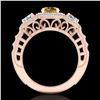 Image 3 : 2.16 ctw Intense Fancy Yellow Diamond Art Deco Ring 18k Rose Gold - REF-270M9G