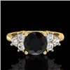Image 2 : 1.25 ctw Fancy Black Diamond Engagment Art Deco Ring 18k Yellow Gold - REF-109F3M
