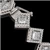 Image 3 : 11.7 ctw Princess Cut Diamond Micro Pave Bracelet 18K White Gold - REF-1611N3F