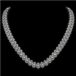 24.19 ctw Pear Cut Diamond Micro Pave Necklace 18K White Gold - REF-2092M6G