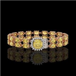 14.21 ctw Citrine & Diamond Bracelet 14K Rose Gold - REF-178F2M