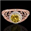 Image 1 : 1.22 ctw Certified SI/I Fancy Intense Yellow Diamond Ring 10k Rose Gold - REF-177N3F