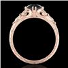 Image 3 : 1 ctw Fancy Black Diamond Engagment Art Deco Ring 18k Rose Gold - REF-90Y9X