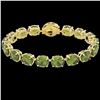 Image 2 : 65 ctw Green Tourmaline & Micro VS/SI Diamond Bracelet 14k Yellow Gold - REF-890M9G