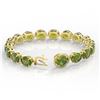 Image 3 : 65 ctw Green Tourmaline & Micro VS/SI Diamond Bracelet 14k Yellow Gold - REF-890M9G