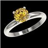 Image 2 : 1.25 ctw Certified Intense Yellow Diamond Solitaire Ring 10k White Gold - REF-184G3W