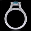 Image 3 : 2 ctw Fancy Intense Blue Diamond Micro Pave Ring 18k White Gold - REF-200W2H