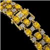 Image 3 : 12.7 ctw Fancy Citrine & Diamond Row Bracelet 10K Yellow Gold - REF-209N3F
