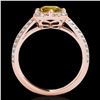 Image 2 : 2.05 ctw Certified SI/I Fancy Intense Yellow Diamond Ring 10k Rose Gold - REF-327G3W