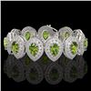Image 1 : 57.24 ctw Tourmaline & Diamond Victorian Bracelet 14K White Gold - REF-1769M5G