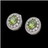 Image 2 : 8.04 ctw Tourmaline & Diamond Victorian Earrings 14K White Gold - REF-223N6F