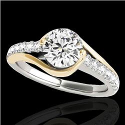 1.25 ctw Certified Diamond Solitaire Ring 10k 2Tone Gold - REF-197X8A