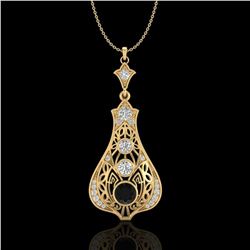 1.75 ctw Fancy Black Diamond Art Deco Stud Necklace 18k Yellow Gold - REF-172H8R