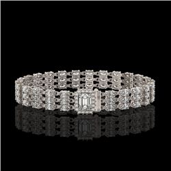 19.48 ctw Emerald Cut & Oval Diamond Bracelet 18K White Gold - REF-2068X4A