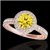 Image 1 : 1.51 ctw Certified SI/I Fancy Intense Yellow Diamond Ring 10k Rose Gold - REF-197M8G