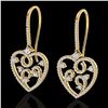 Image 1 : 2.50 ctw VS/SI Diamond Micro Pave Designer Earrings 14k Yellow Gold - REF-227G3W