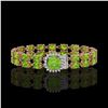 Image 1 : 17.4 ctw Peridot & Diamond Bracelet 14K Rose Gold - REF-245G5W