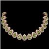 Image 1 : 124.02 ctw Tourmaline & Diamond Victorian Necklace 14K Rose Gold - REF-3955Y5X