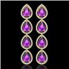 Image 1 : 10.85 ctw Amethyst & Diamond Micro Pave Halo Earrings 10k Yellow Gold - REF-172Y8X
