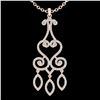 Image 2 : 1.60 ctw VS/SI Diamond Micro Pave Designer Necklace 14k Rose Gold - REF-167R3K