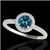 Image 1 : 1.2 ctw SI Certified Fancy Blue Diamond Solitaire Halo Ring 10k White Gold - REF-122Y8X