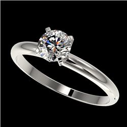 0.78 ctw Certified Quality Diamond Engagment Ring 10k White Gold - REF-68W2H