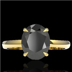 5 ctw Black Diamond Designer Ring 18k Yellow Gold - REF-161K8Y