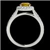 Image 2 : 1.5 ctw Certified SI/I Fancy Intense Yellow Diamond Ring 10k White Gold - REF-190H9R