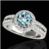 Image 1 : 1.5 ctw SI Certified Fancy Blue Diamond Solitaire Halo Ring 10k White Gold - REF-163W6H