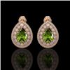 Image 1 : 9.54 ctw Tourmaline & Diamond Victorian Earrings 14K Rose Gold - REF-225G8W