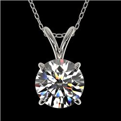 1.29 ctw Certified Quality Diamond Necklace 10k White Gold - REF-188M2G