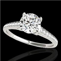 1.5 ctw Certified Diamond Solitaire Ring 10k White Gold - REF-190A9N